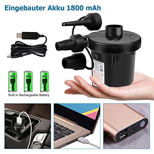 YIKANWEN Pompa ad aria elettrica ricaricabile, 2