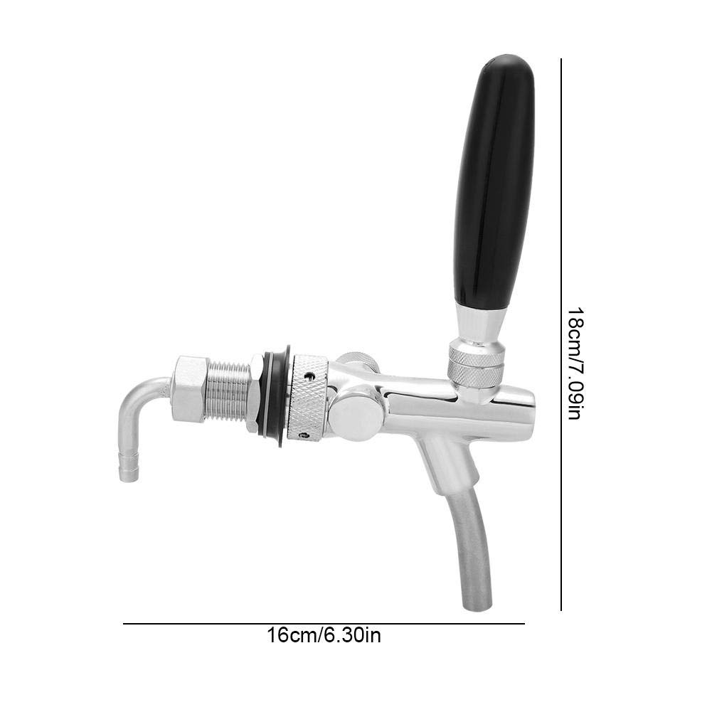 G5 / 8 Grifo de Dispensador de Cerveza Ajustable Grifo de Control de Flujo de Chrome de Acero Inoxidable para el Hogar Bar Beer Brewing(Silver)