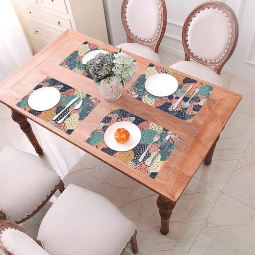Sets de table tissés graffiti : protection table à manger lavable et résistante - 6