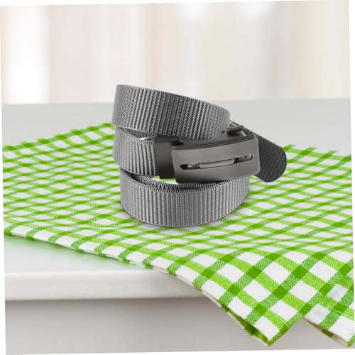 FRCOLOR Men's Adjustable Nylon Ratchet Belt Grey Automatic Buckle for Casual Formal and Outdoor Use Versatile Design for Everyday Wear3