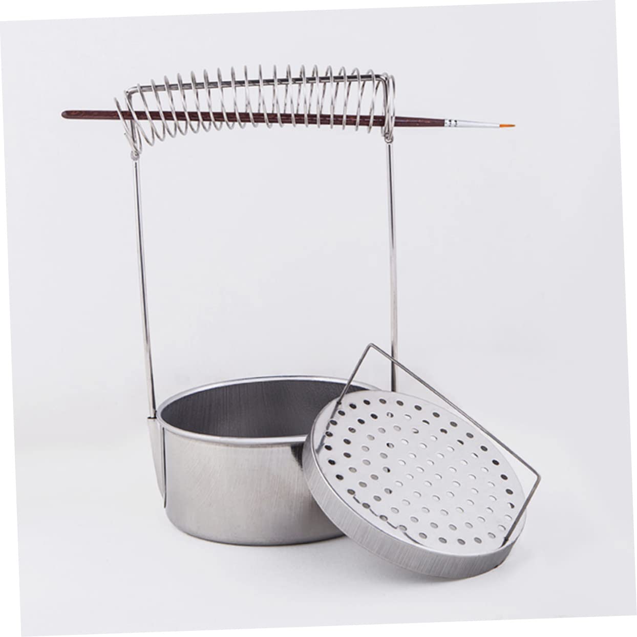 DOITOOL 3 Pezzi Secchio Lavaggio Pennelli Pittura in Acciaio Inossidabile Portatile Senza Multifunzione per Pulizia Pennelli Olio Supporto e per Pittura per Casa Scuola e Laboratorio