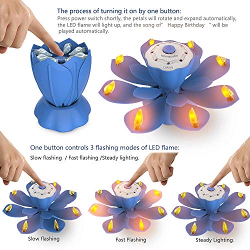 Homecube Candele LED, Musica Fiore di Loto