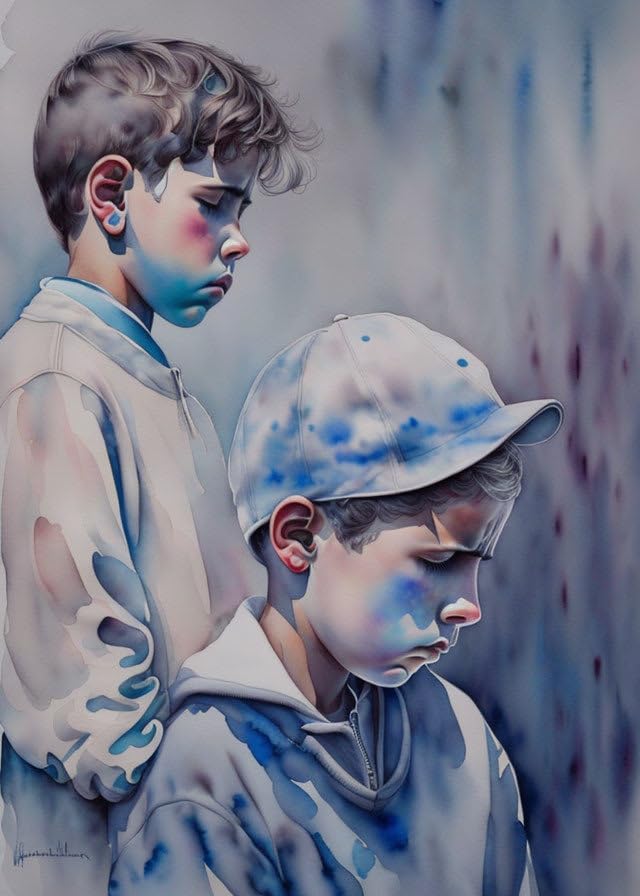 Tableau sur toile salon poster 58 x 90 cm aquarelle decoration murale sans cadre