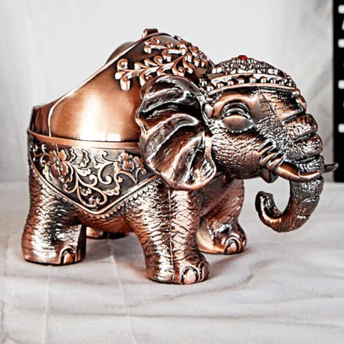 Cendrier éléphant avec couvercle en alliage grand modèle de table - 5