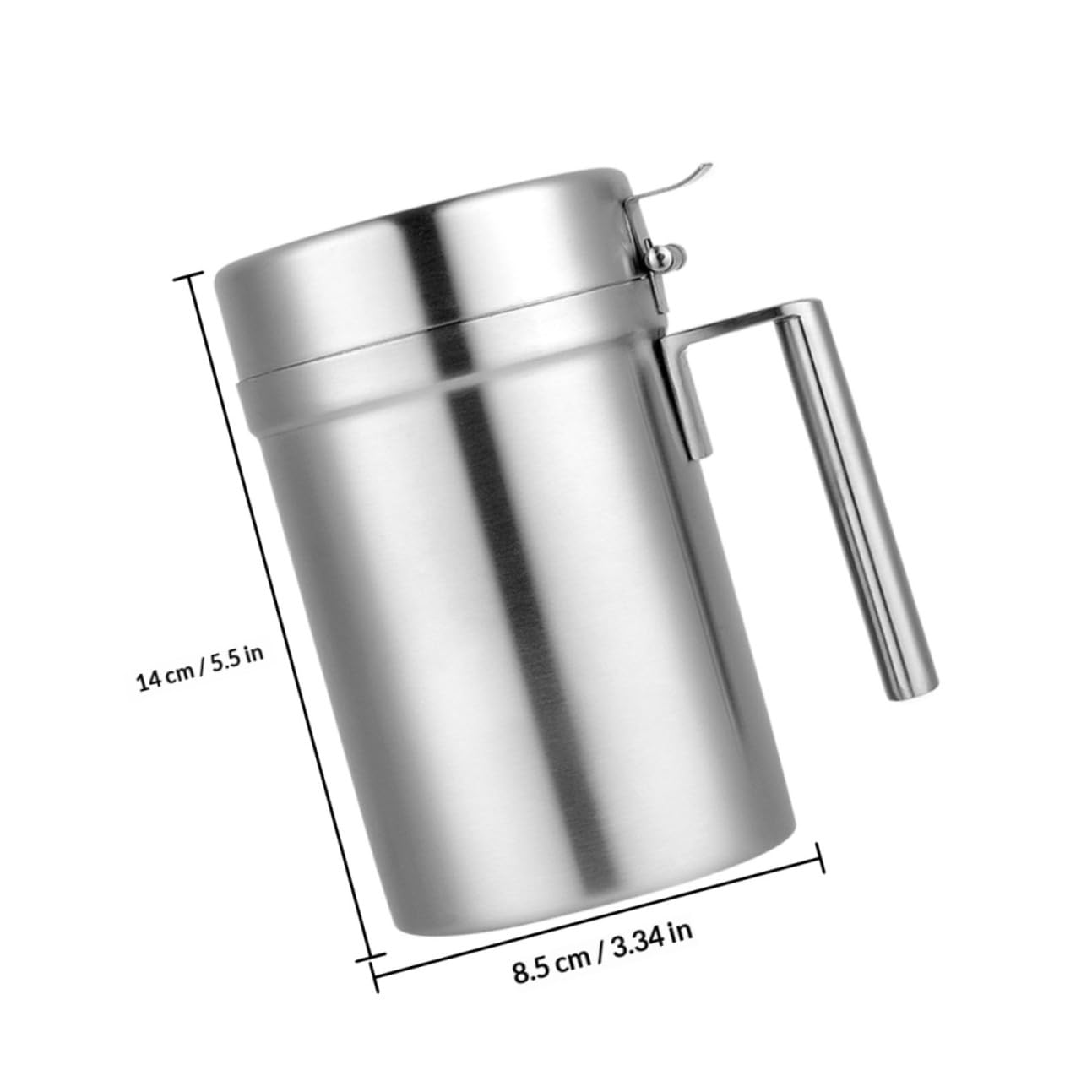 Dispenser per Olio in Acciaio Inossidabile 550ml Manico Comodo e Beccuccio Antigoccia per Cucina Domestica Colore Argento