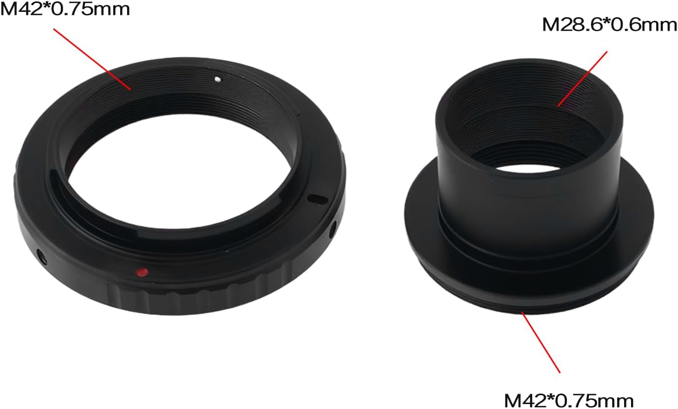 Telescope Eyepieces Adapter 5P0012 Compatible with Nikon D850 D750 D500 D780 D7500 D5600 D3500, M28.6x0.6mm/M42x0.75mm