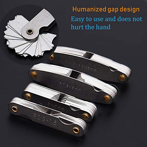 5Pcs Stainless Steel Radius Gauge, Portable Concave Convex External Internal Arc Measuring Tool Radius Fillet Gauge Set R0.3-1.5/ R1-6.5/ R7-14.5/ R15-25/ R25-50 #TOP2