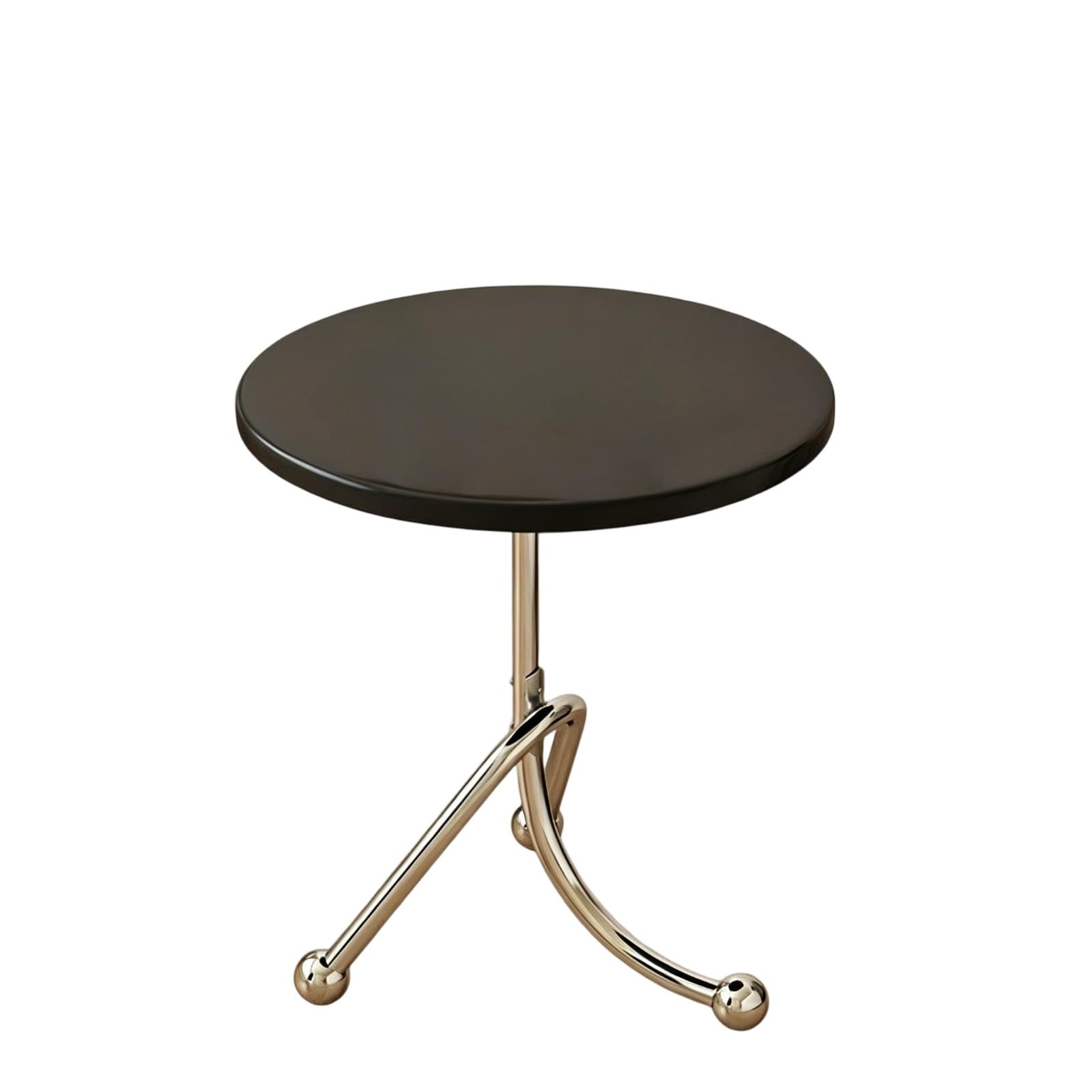 GWZHQIF Round Side Table, Creative Curved Metal Tripod End Table for Sofa Side, Small Accent Coffee Table for Living Room Bedroom Balcony,Nightstand Decor(Size:40x40cm)