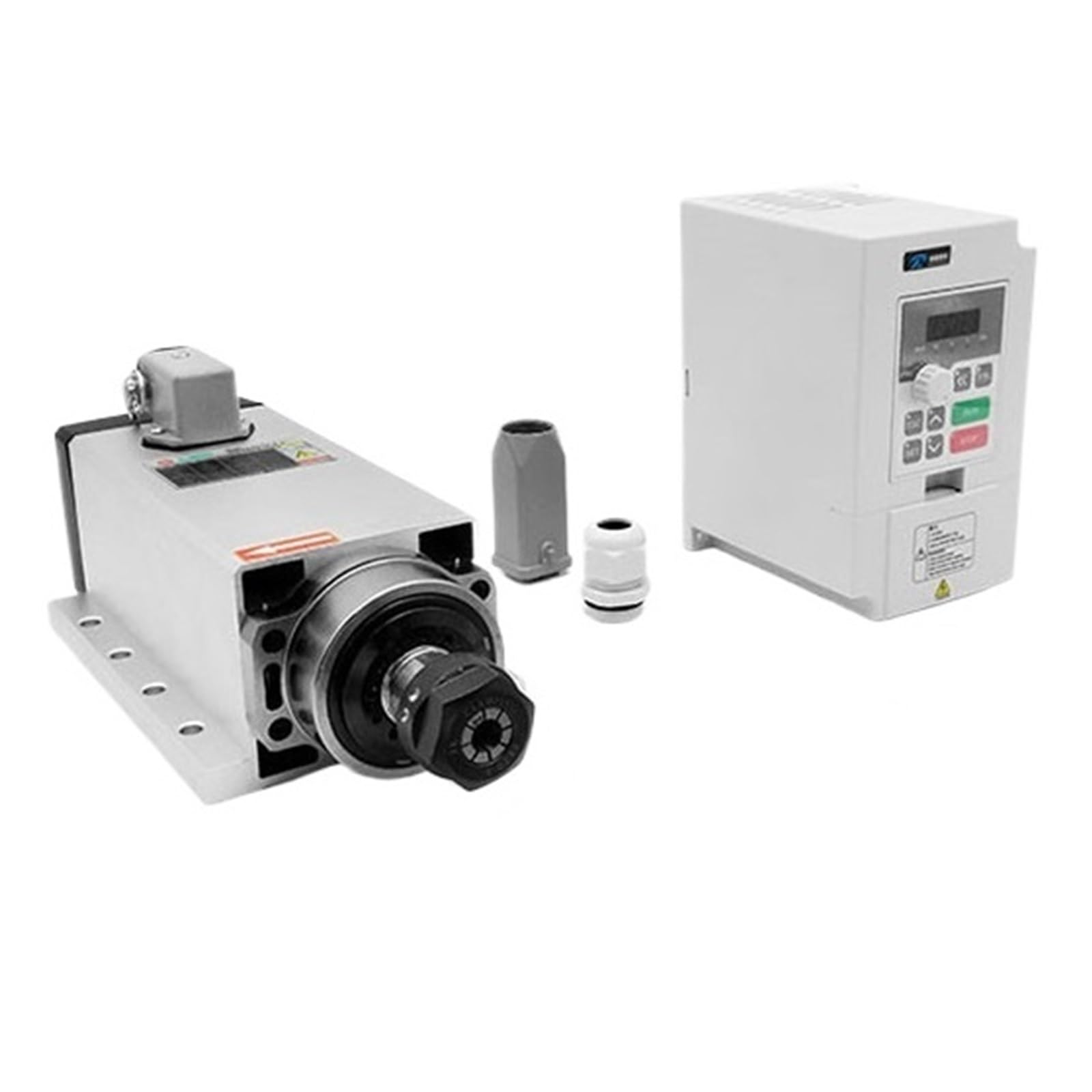 Wrzeciono Do Cnc Chłodzonego Powietrzem 1,5 KW/2,2 KW Łożyska Ceramicznego 18000 Obr/min/24000 Obr/min I VFD Używane Grawerki CNC Cicha, Wydajna I Stabilna Praca(24000rpm,2.2KW-White-kit-01)