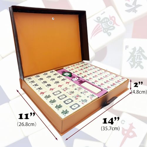 Mahjong Set juego chino con estuche de viaje miniatura 4