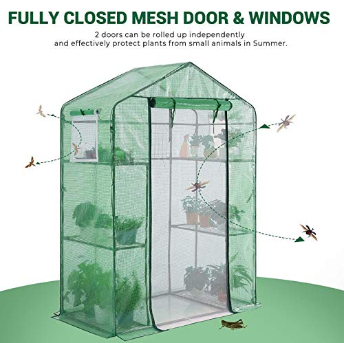Fbkphss Large Walk-In Greenhouse, Multifunction Waterproof Portable Outdoor Greenhouse Large Reinforced Green House For Grow Vegetables And Flowers #TOP2