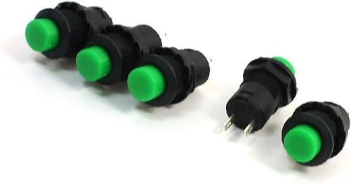 X-DREE 5 Pcs Green Latching Push Button Switch SPST 125VAC 3A 250VAC 1.5A(5 Pcs Interruttore a pulsante a scatto verde SPST 125-VAC 3A 220V AC For