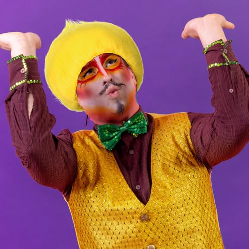 Image of Geyoga 1 Pcs Funny Wig Crazy Hair for Halloween Party,Yellow | Funny Colorful Wig Adults Use, Unisex Funky Hairband, Halloween Mardi Gras Cosplay Costume Party Accessories