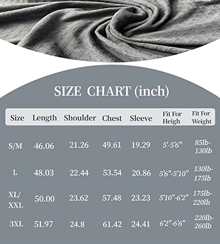 Men's Waffle Robe, Lightweight Knee Length Kimono Bathrobe, Nightgown Shower Robe for Spa3