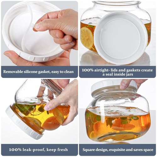 Image of 0.6Gal Airtight Glass Jar with Lid, Wide Mouth Mason Jar for Storage, 2 Pcs