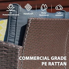 JOIVI Patio Furniture Set, 7 Piece Patio Dining Sofa Set, Outdoor Sectional Sofa Conversation Set All Weather Wicker… 51ZFmLTCu7L. SS280