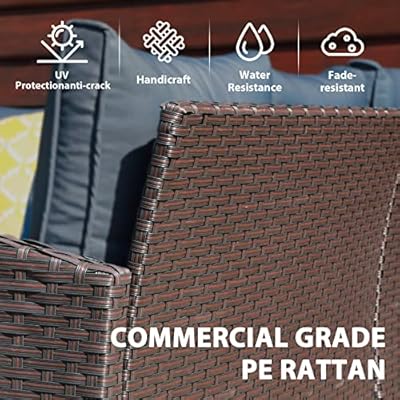 JOIVI Patio Furniture Set, 7 Piece Patio Dining Sofa Set, Outdoor Sectional Sofa Conversation Set All Weather Wicker… 51ZFmLTCu7L. SS400