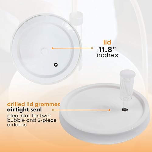 Vista 6 de Fastrack Cubo de fermentación de 6.5 galones con tapa, blanco, cubo de fermentación 100% libre de BPA de grado alimenticio para tu cerveza, vino