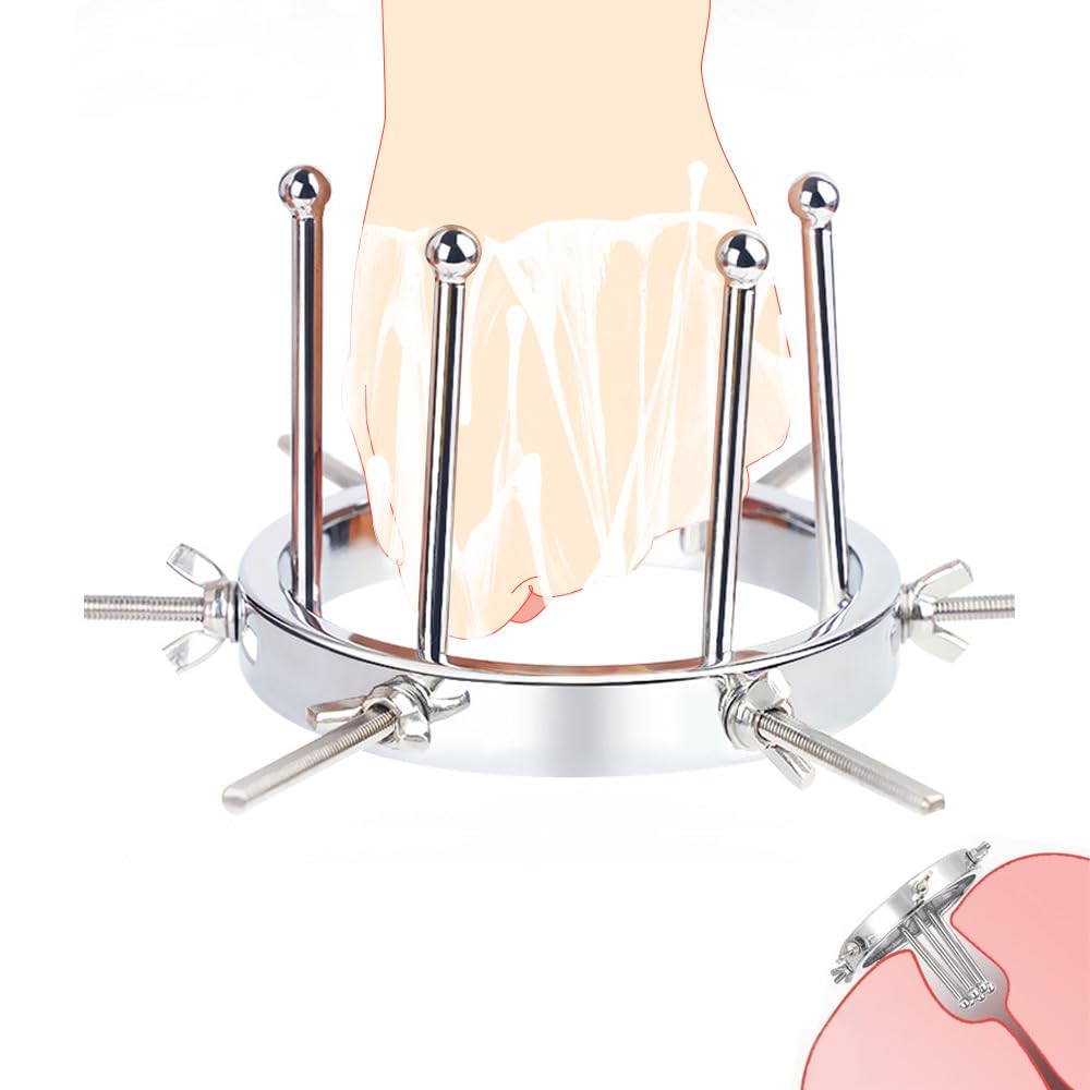Expansor Anal, Dilatador Ajustable, Tapón Anal Metálico, Tapón Anal de Acero Inoxidable para Masturbación Fetiche (6 Tornillos)