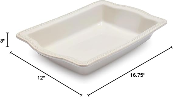 Sur La Table Pearl Stoneware Baker, White