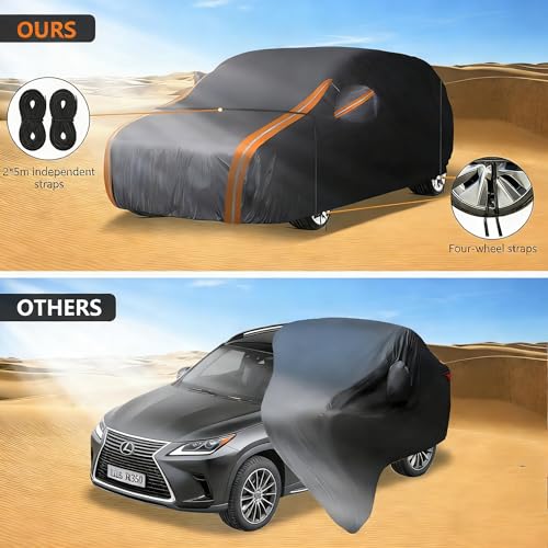 Image of 8 Layer Car Cover Custom Fit for Lexus RX /RX350 /RX450H /RX500H 2008-2025, All Weather Waterproof Outdoor Full SUV Cover, Snow /Rain /UV Protection with Zipper Door and Storage Bag