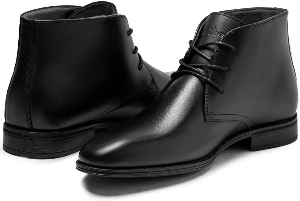 Holy dove Men's Lightweight Dress Boots Leather Ankle Oxford Boot - Image 4