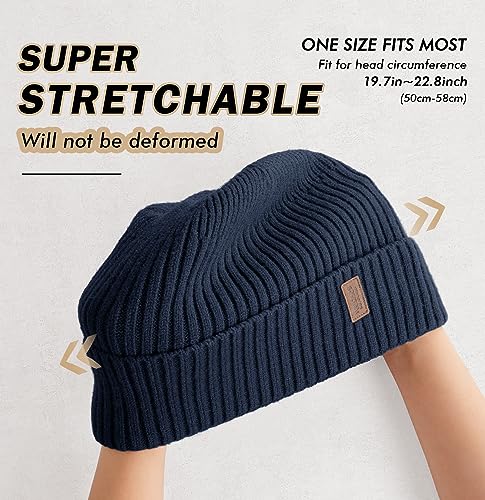 Image of Wmcaps Warm Beanie for Men Women, Fleece Lined Beanie Warm Winter Caps Unisex Fashion Knit Cuffed Cap