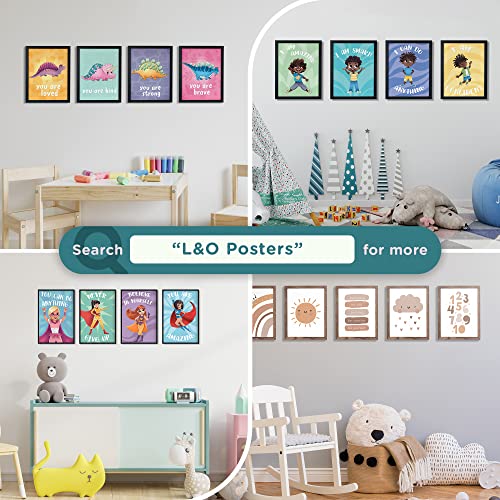 L&O Goods Educational Math Posters For Kids | Homeschool & Elementary Classrooms | Set Of 10 Includes Addition, Subtraction, Multiplication, Division, Numbers, Shapes, Fractions, Place Value| Size 13X18 #TOP5