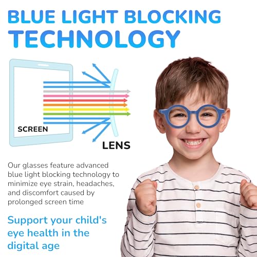 Image of Yogo Vision Kids Blue Light Blocking Glasses for Girls and Boys Anti Glare Computer Glasses School Work Eyewear