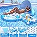 KIZJORYA 2025 New Pool Floats Adult with Canopy and Cup Holder, 3-in-1 Inflatable Pool Lounge Floaties for Swimming Pool Lake Beach Water, Raft Lounger Floating Chair for Adults Heavy Duty
