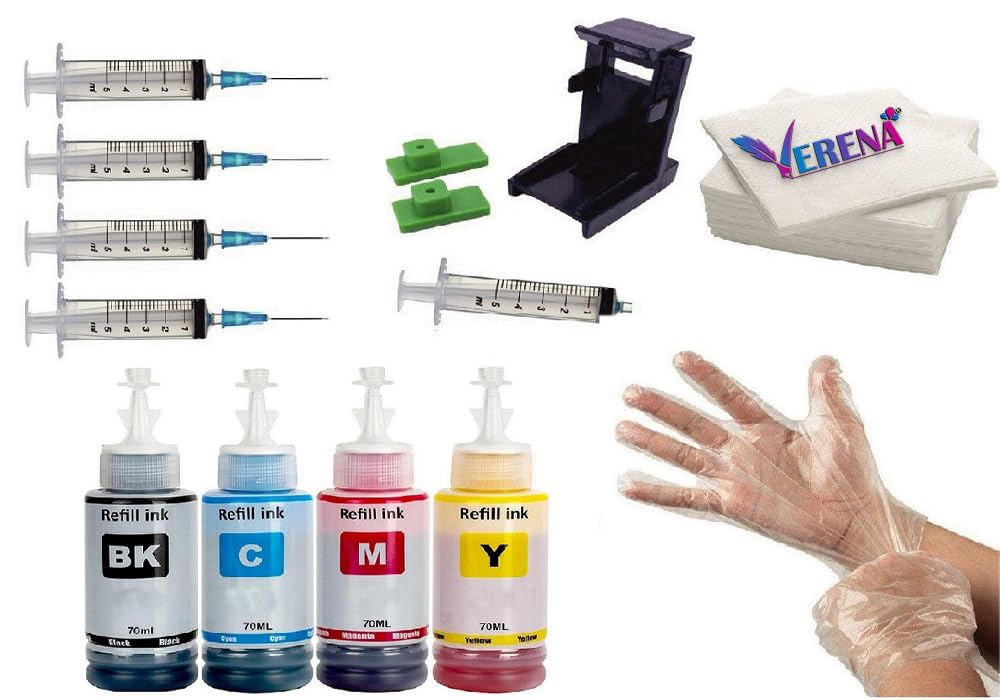 Verena Tool Kit Multi-color Refill Ink Set Compatible for Canon TS207 Single Function Printer Black Tri Color Combo Pack Ink Bottle (B0D8BW8PYW) Amazon Price History, Amazon Price Tracker