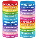 Xingch 24 Stück Motivationsarmbänder, 18 cm Silikonarmbänder, Partytüten-Geschenke, Geburtstagskalender-Geschenke, Weihnachtsgeschenke, Schulkonus-Füllungen, Abschiedsgeschenke