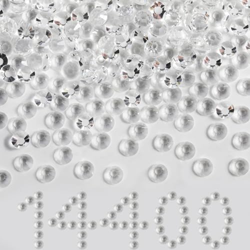 Image of Beadsland Flat Back Crystal Rhinestones Bulk, Transparent, SS10, 14400pcs | Flatback Glass Gems for Nails Crafts Clothes DIY Decoration, Glue Fix, 2.7-2.9mm,without Silver Backing