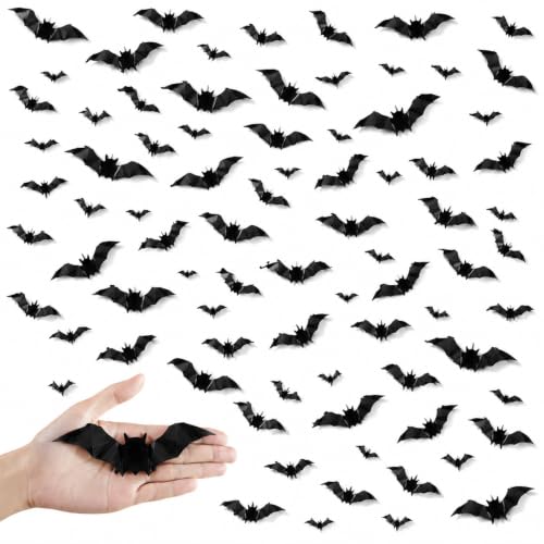 Oeyliz Bats Halloween Decorations Halloween Bats Wall Decor Sticker - image 8