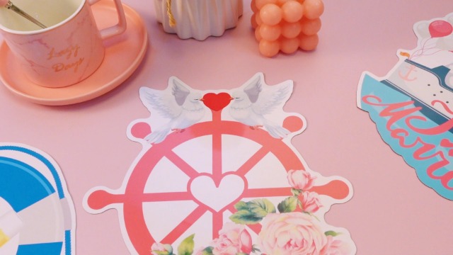 Set de 4 imanes decorativos Just Married para puerta miniatura 7