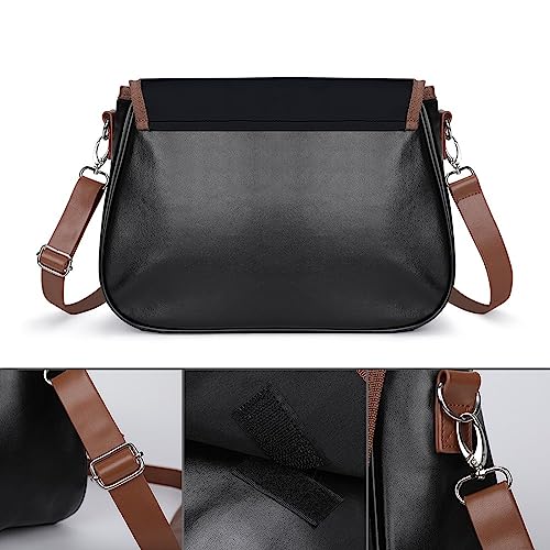 Dark Night Scene Digital Art Cat Crossbody Shoulder Messenger Women Bag Pu Leather Office Work Business for Handbag Crossbody Bag3