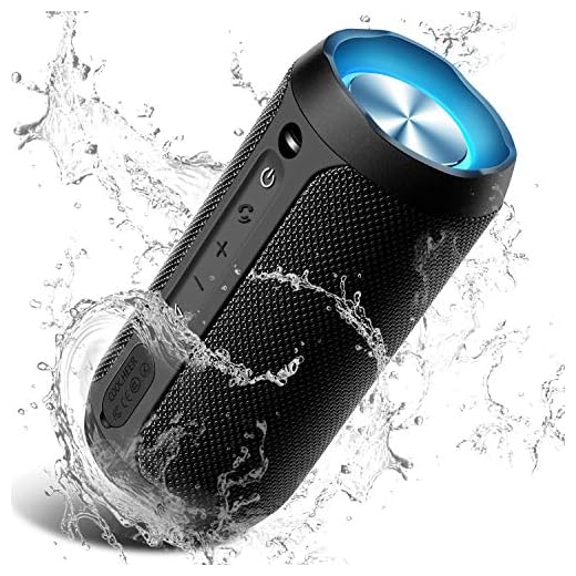 Wireless Speaker Bluetooth, COOCHEER 24W Bluetooth Portable Speaker with Party Light, IP67 Waterproof Portable Wireless Speakers for Outdoor, TWS, 20+Hour Playtime, Built-in mic,Dustproof