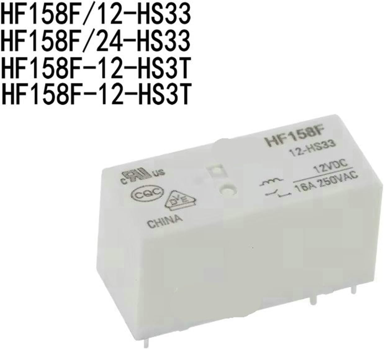 5pcs HF158F-12-HS33 HF158F-24-HS33 HF158F-12-HS3T HF158F-24-HS3T 6-pin 16A Relay HF158F 12-HS33 24-HS33 12-HS3T 24-HS3T 12VDC 24VDC(HF158F-24-HS3T)
