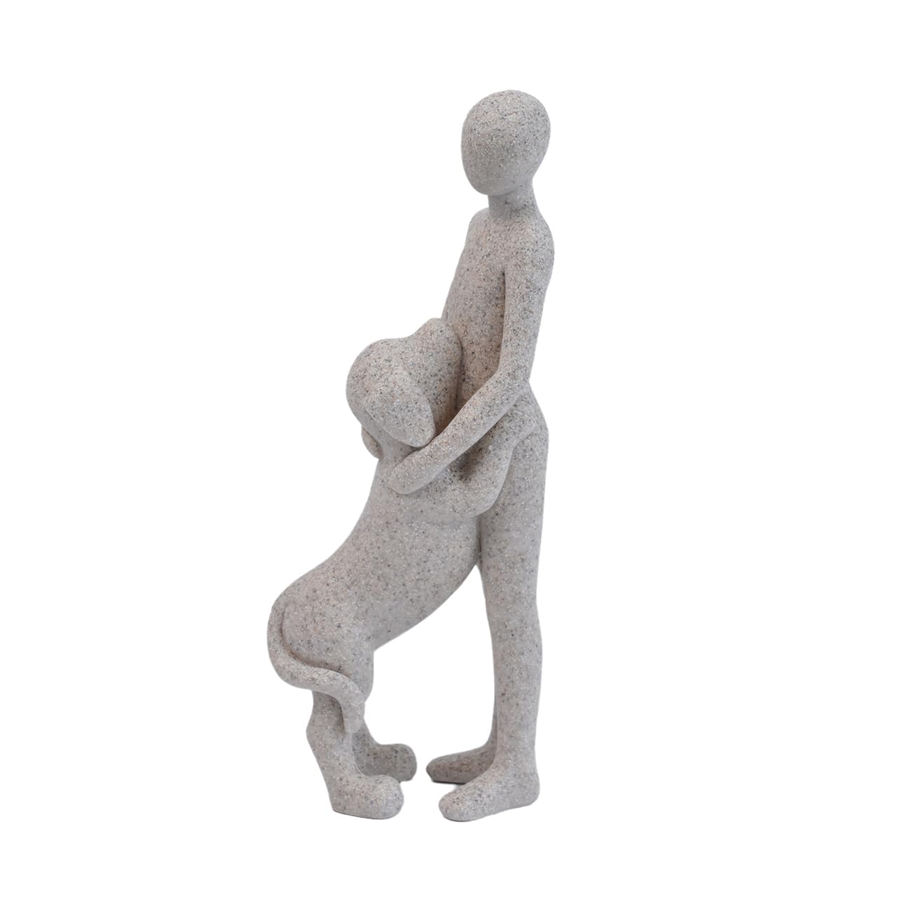 Scultura a forma di cane, decorazione per la casa, a forma di uomo e cane, decorazione per ufficio, soggiorno, camera da letto, casa, regalo di memoria per gli amanti degli animali (B)