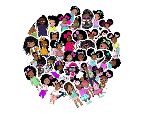 kids stickers, Black girls, African American, School Stickers, diverse stickers, 48 stickers, lap top decals, water bottle stickers, school, daycare accessories (waterproof)