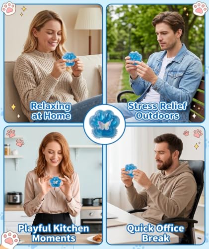 Image of 3PCS Taba Squishy Cat Paw, Taba Squishy for Relaxing Sensory Fidget Pinch Family for Kids Cat Paw Squeeze Cute Beautiful Cat Paw (Blue 3)