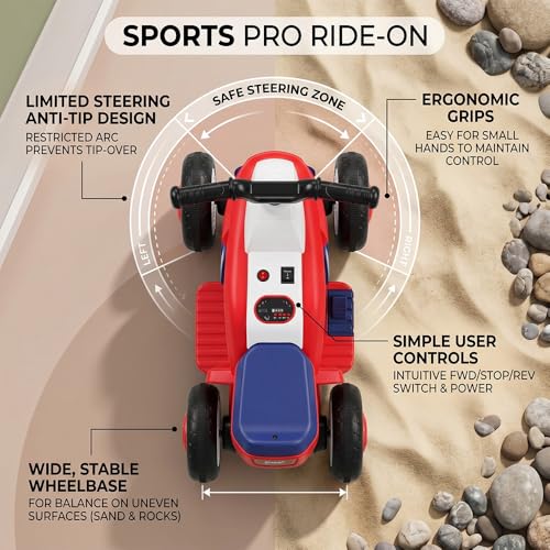 Image of StarAndDaisy Kids Electric Ride-On Motorcycle | Battery Operated 3-Wheel Motorbike with Wide Tyres, Footrest & Easy-to-Ride Design | Electric Ride-On Toy for Boys & Girls