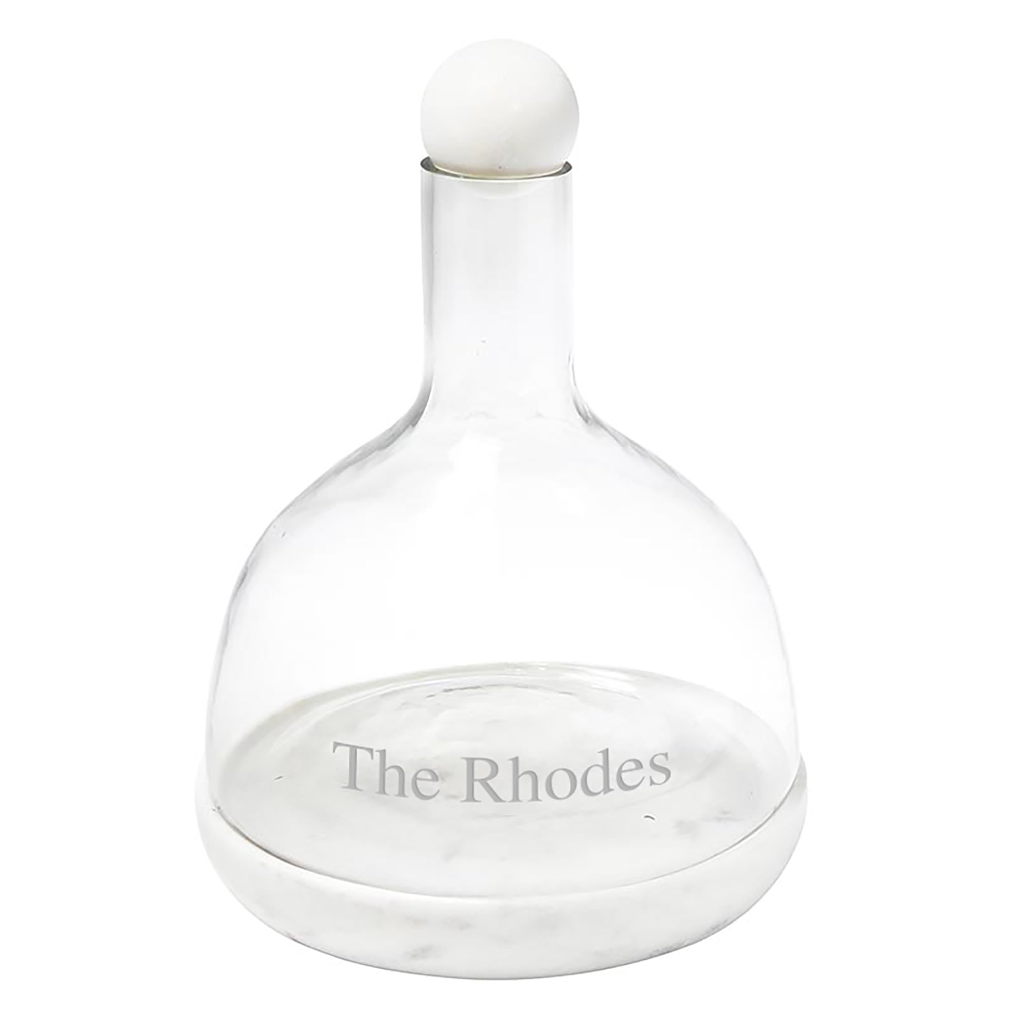 Things Remembered Engraved White Marble & Glass Wine Carafe (Free Customization)