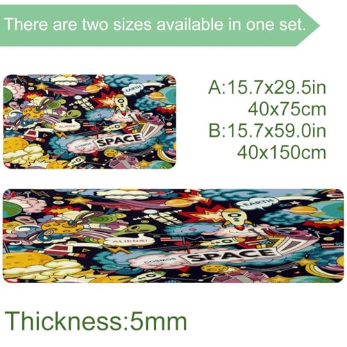 Tapis de cuisine Cosmos lavable : fini les glissades, protection buanderie et couloir