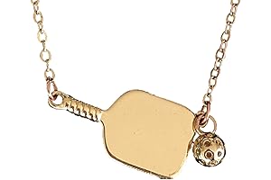Mini Pickleball Necklace with Paddle Charm and Pickleball Charm