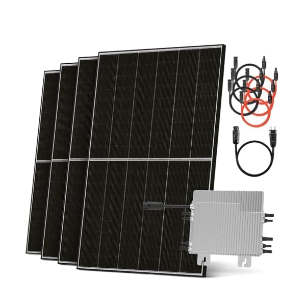 Solarway® Balkonkraftwerk 2000W komplett Steckdose - neuester 2000W Wechselrichter - Solaranlage Komplettset - 500W bifaziale Solarmodule & Deye & Zubehör