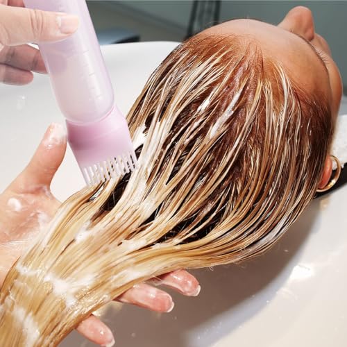 ZGQHZR 4 PCS Root Comb Applicator Bottle,Hair Oiling Applicator,Hair Oil Applicator Bottle for Hair