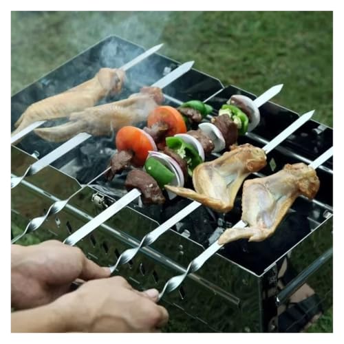 Pinchos para barbacoa de acero inoxidable estables y de gran longitud 8