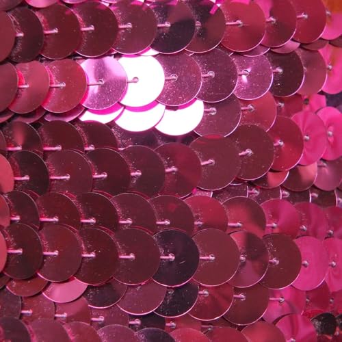 Sequin Trim 10mm Iron On Hot Pink Metallic. Made in USA
