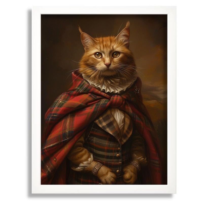 Regal Ginger Cat Scottish Highland Victorian Fine Art Giclee Print Poster A5 - Wall Art Home Decor Movie Poster Canvas Film Cinema Retro Vintage Cult Classic Nostargic Saga Modern reprint we print an